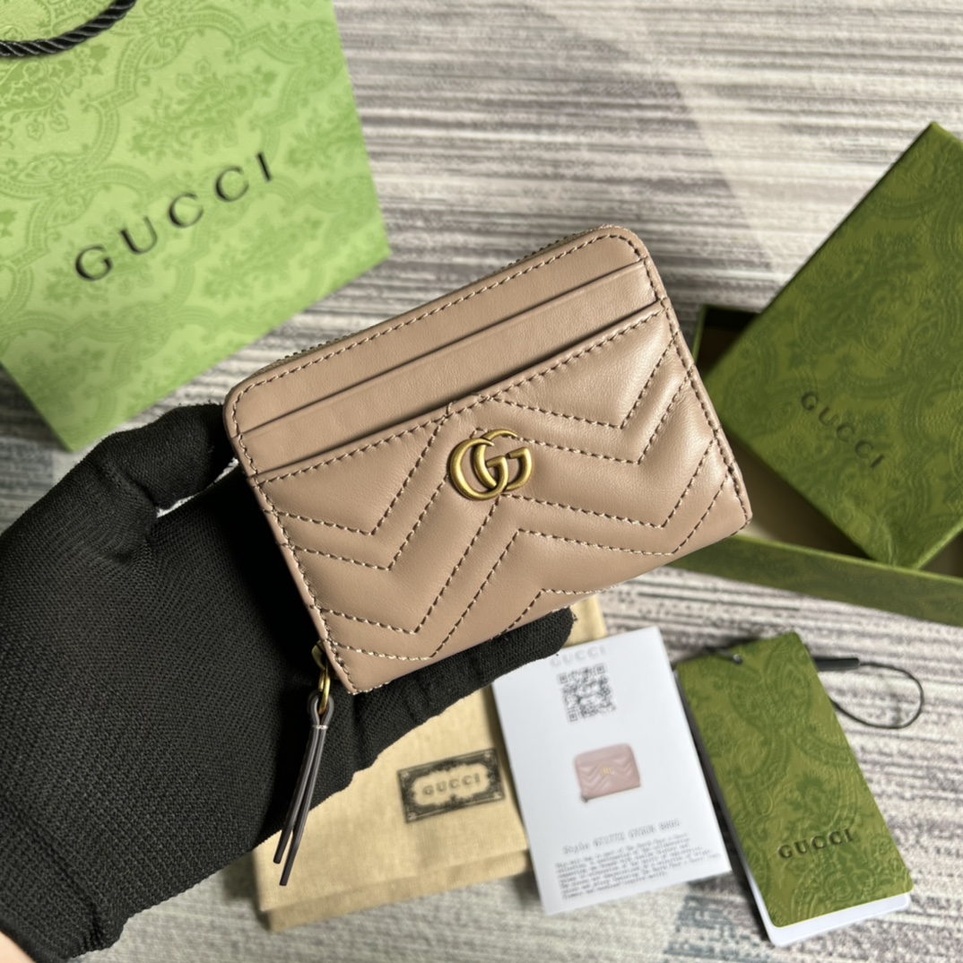 gg頂級復刻Gucci卡其色高仿錢夾零錢包