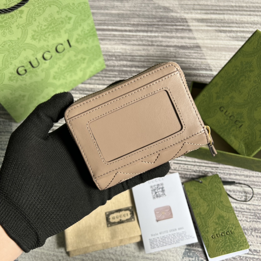 gg頂級復刻Gucci卡其色高仿錢夾零錢包