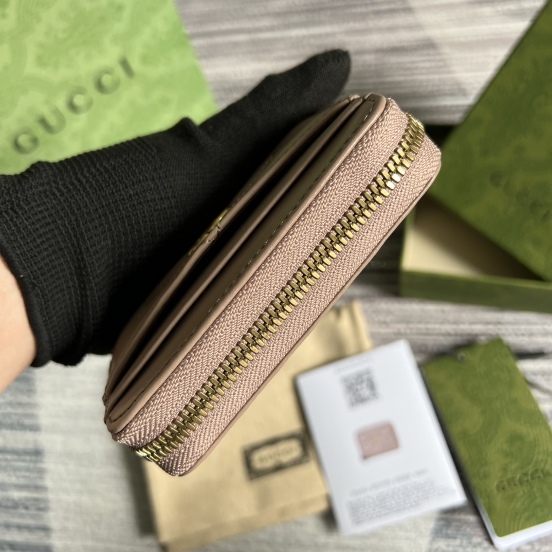 gg頂級復刻Gucci卡其色高仿錢夾零錢包