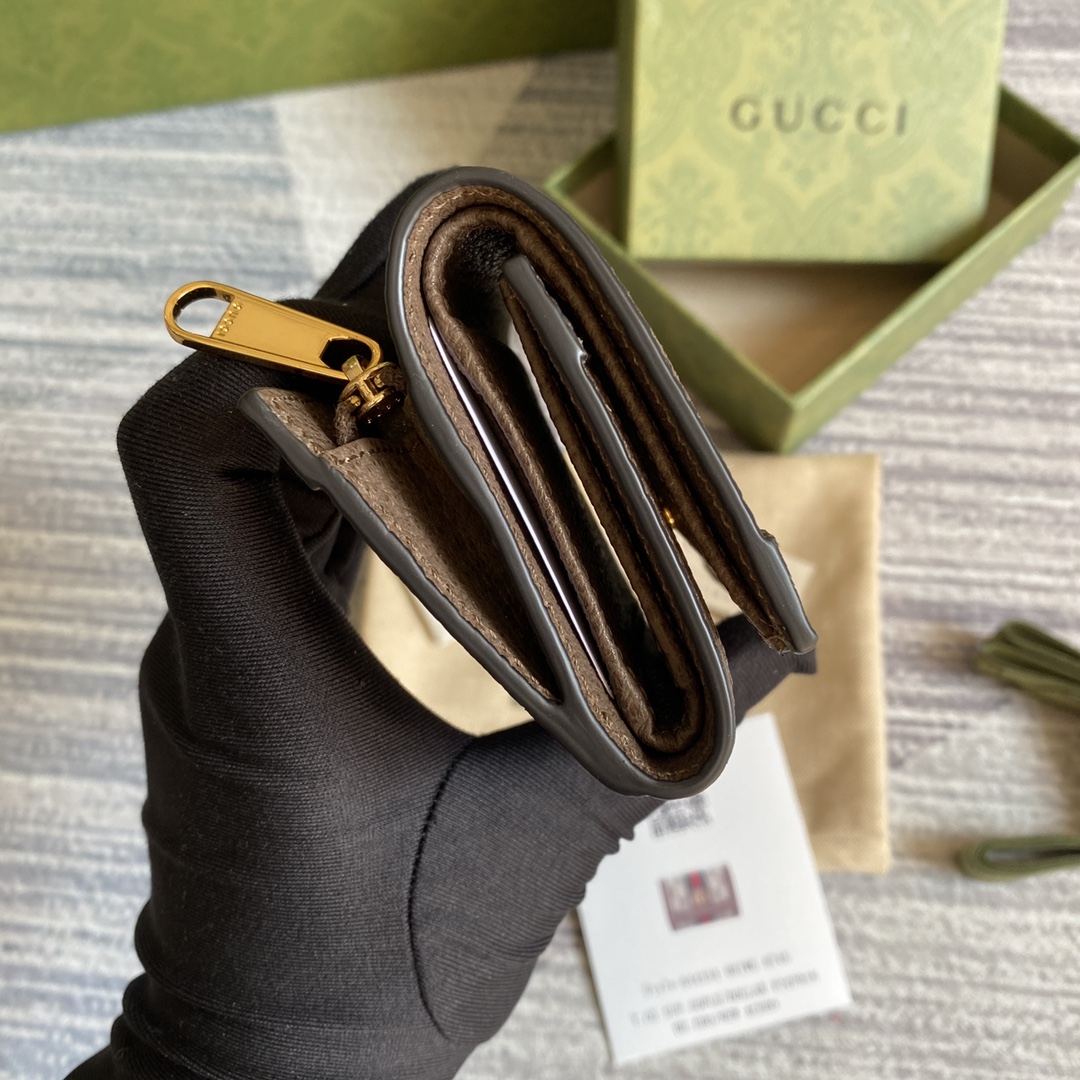 頂級原單復刻Gucci零錢包卡片包 咖啡色