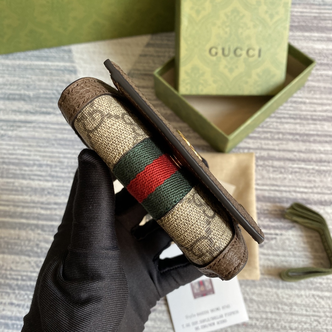 頂級原單復刻Gucci零錢包卡片包 咖啡色