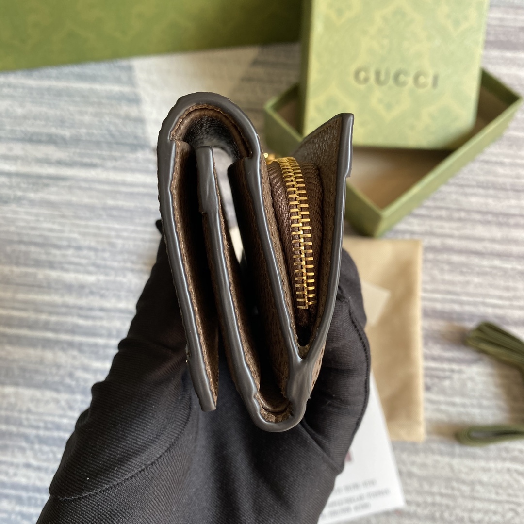 頂級原單復刻Gucci零錢包卡片包 咖啡色