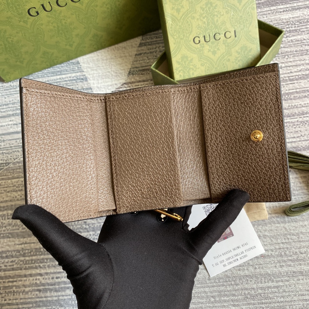 頂級原單復刻Gucci零錢包卡片包 咖啡色