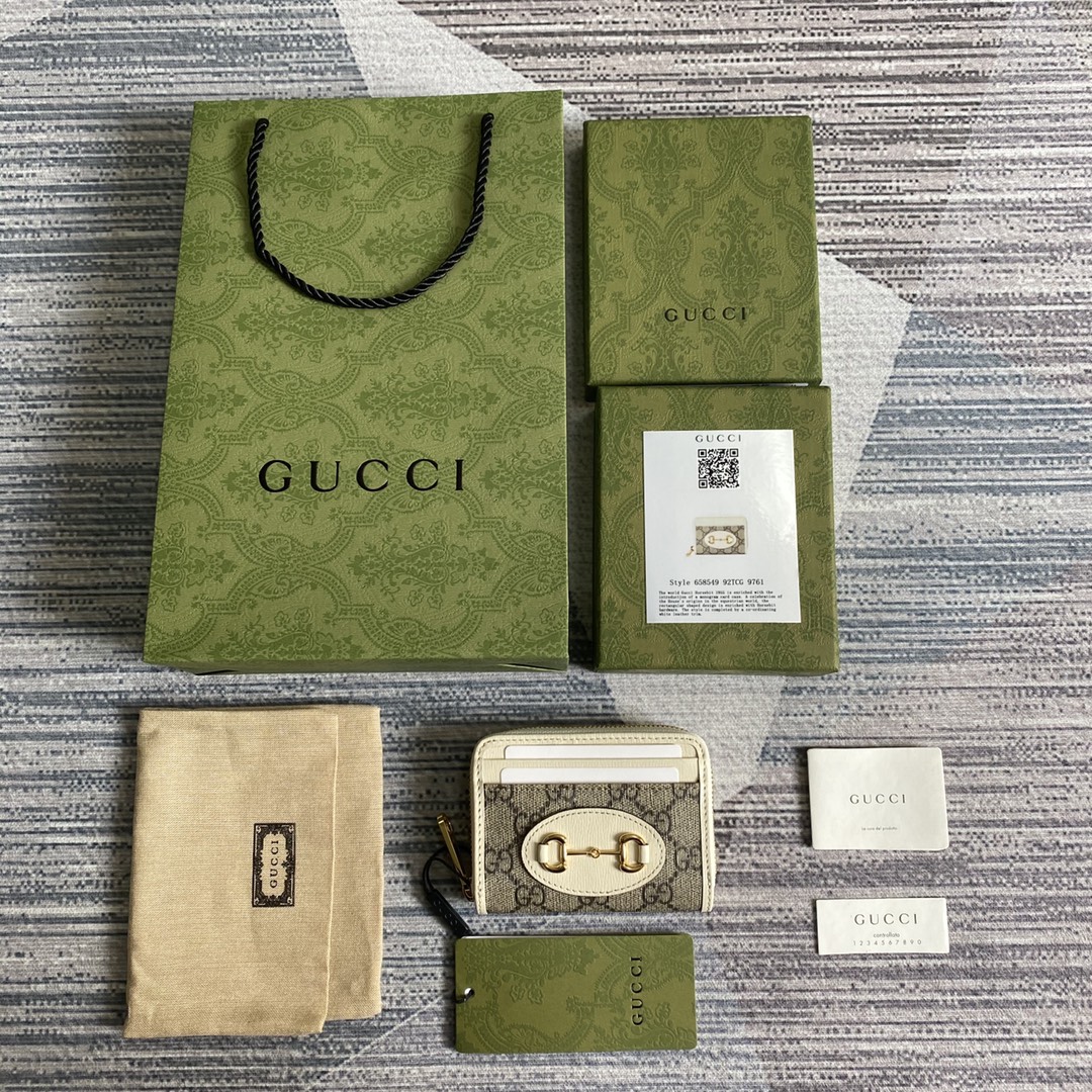 658549專櫃同步綠色包裝 Gucci錢包高仿錢夾卡片