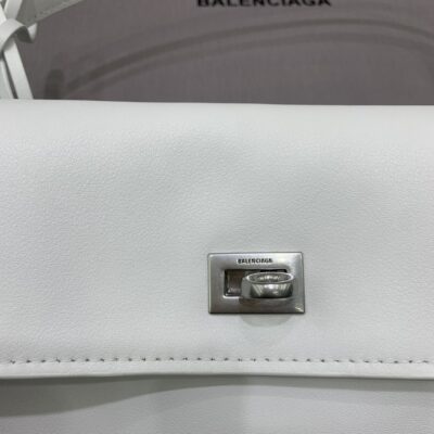 高仿超A貨BALENCIAGA巴黎世家包包 𝐑𝐎𝐃𝐄𝐎 𝐁𝐀𝐆 中號白色銀扣