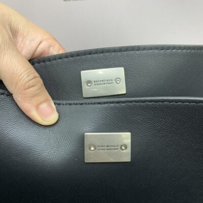 高仿超A貨BALENCIAGA巴黎世家包包 𝐑𝐎𝐃𝐄𝐎 𝐁𝐀𝐆 中號黑色銀扣