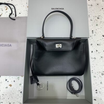 高仿超A貨BALENCIAGA巴黎世家包包 𝐑𝐎𝐃𝐄𝐎 𝐁𝐀𝐆 小號黑色銀扣