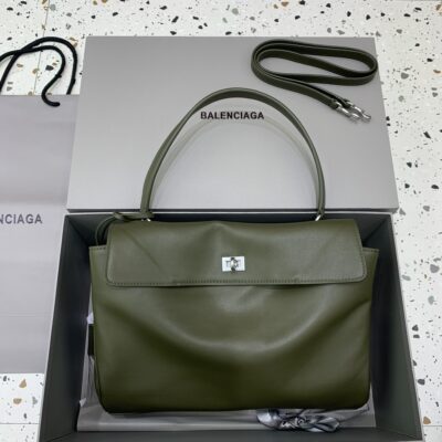 一比一原單BALENCIAGA巴黎世家包包 𝐑𝐎𝐃𝐄𝐎 𝐁𝐀𝐆中號綠色銀扣