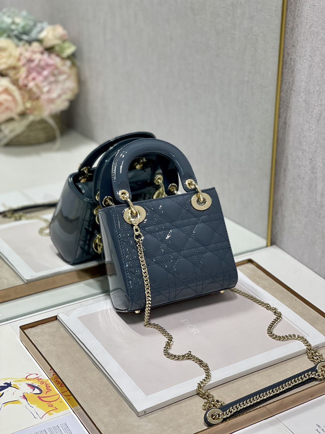 頂級復刻奢侈品DIOR法國原單手提包斜挎包女款寶藍色