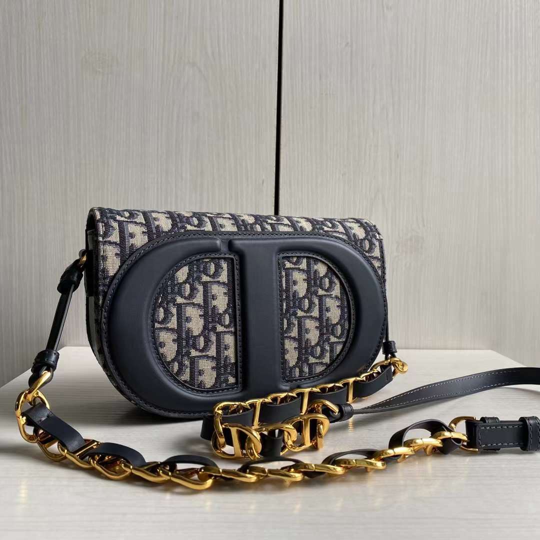 DIOR頂級復刻迪奧刺繡老花帆布signature鏈條斜挎包單肩包女款