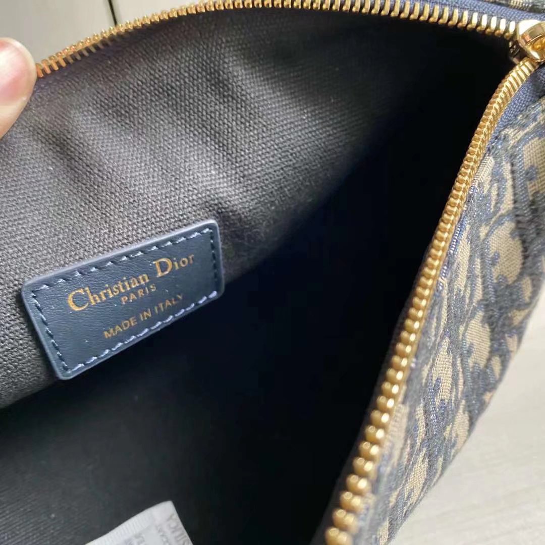 DIOR新品高仿 travel nomad飯盒包女款帆布腋下包刺繡單肩包